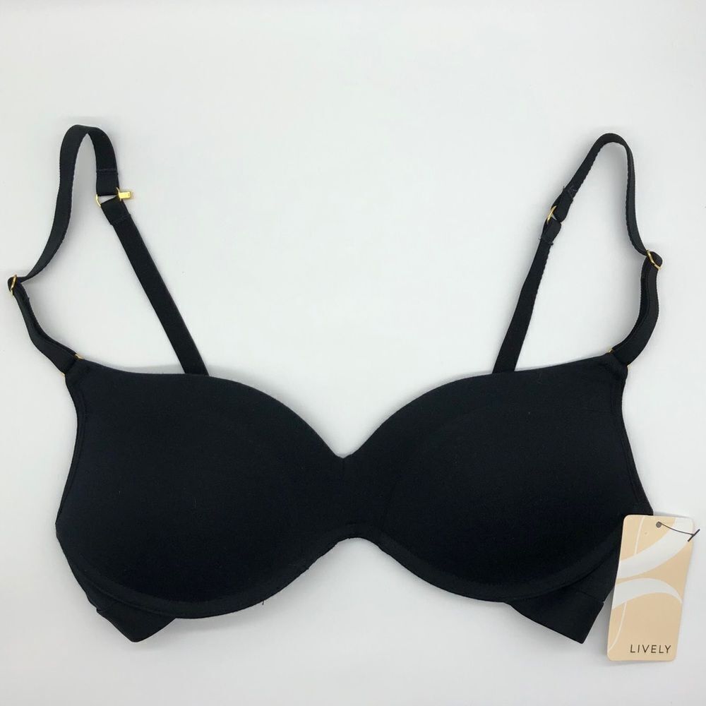 Lively The Wireless Push Up Bra 45430 Black Size 34B NWT‎